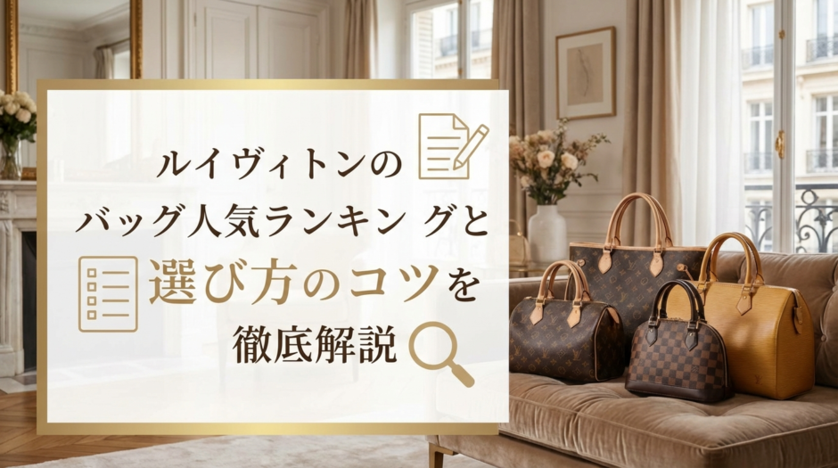 ルイ ヴィトンのバッグの人気ランキングと選び方のコツを徹底解説