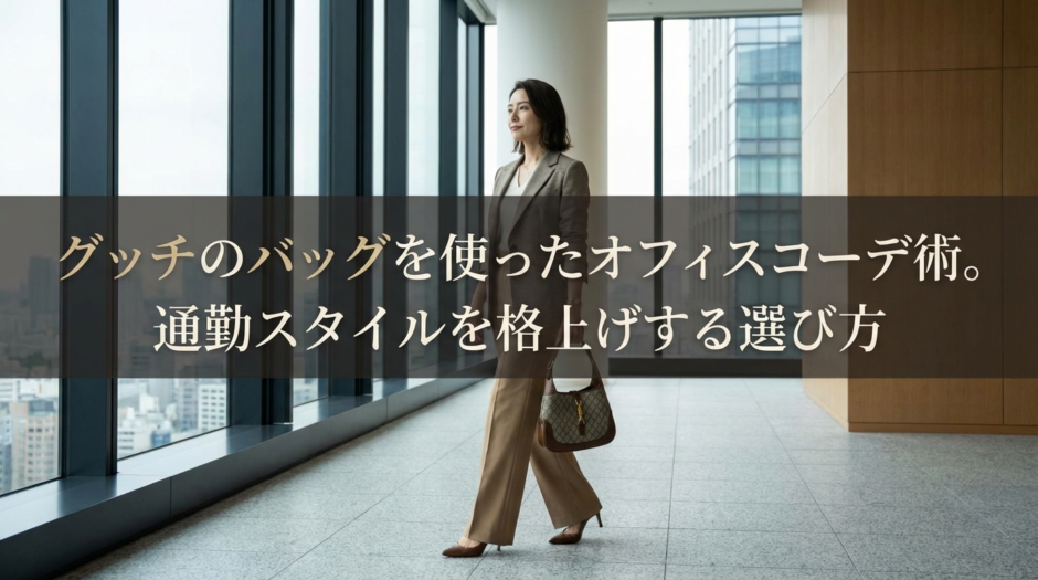 グッチのバッグを使ったオフィスコーデ術。通勤スタイルを格上げする選び方