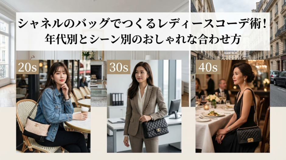 シャネルのバッグでつくるレディースコーデ術！年代別とシーン別のおしゃれな合わせ方