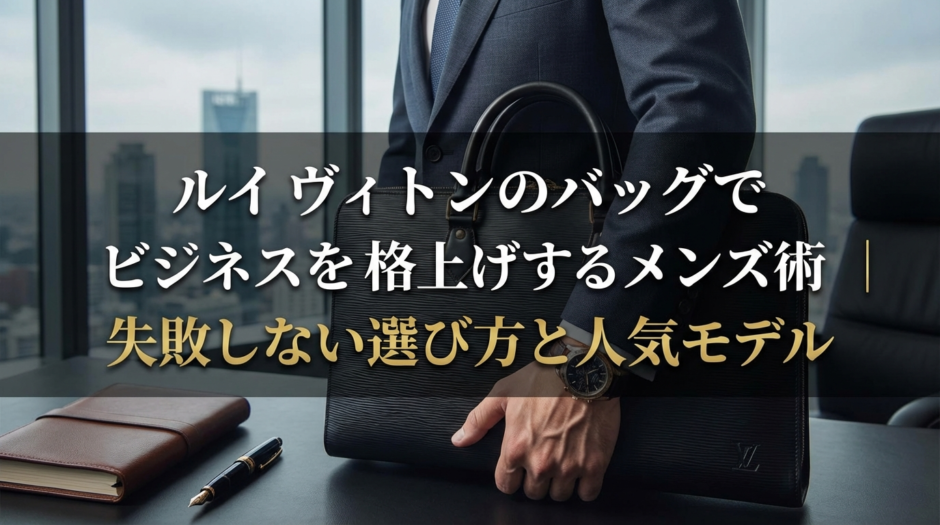 ルイ ヴィトンのバッグでビジネスを格上げするメンズ術｜失敗しない選び方と人気モデル