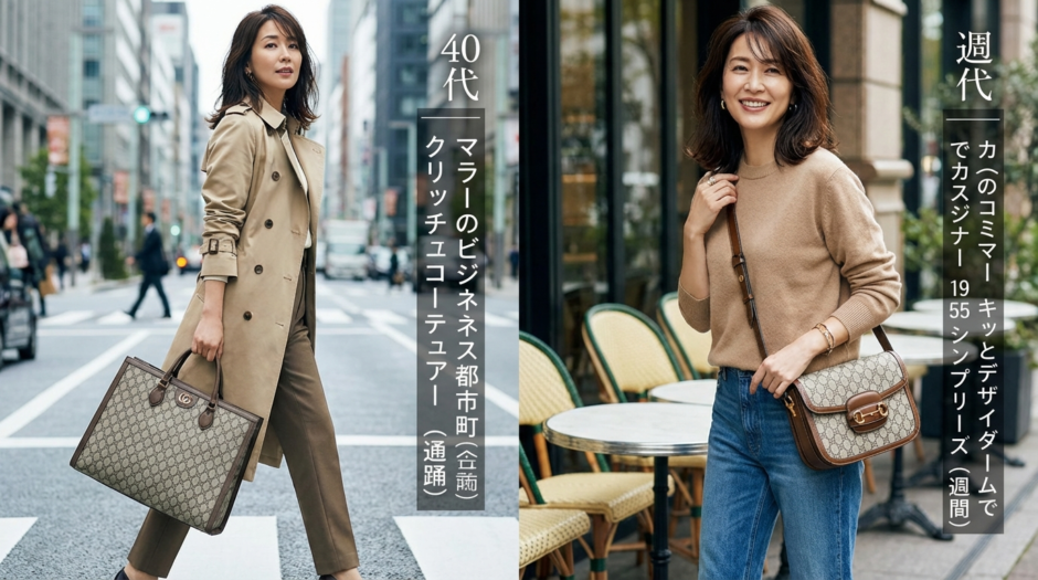 グッチのバッグで40代レディースコーデを格上げする方法｜通勤から休日まで大人のおしゃれ術