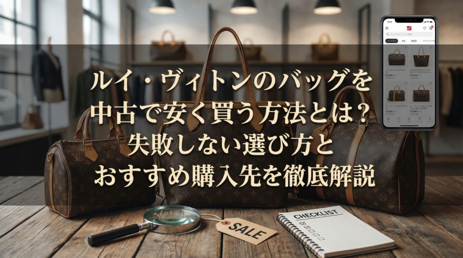 ルイ・ヴィトンのバッグを中古で安く買う方法とは？失敗しない選び方とおすすめ購入先を徹底解説