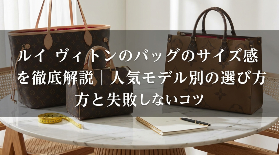 ルイ ヴィトンのバッグのサイズ感を徹底解説｜人気モデル別の選び方と失敗しないコツ